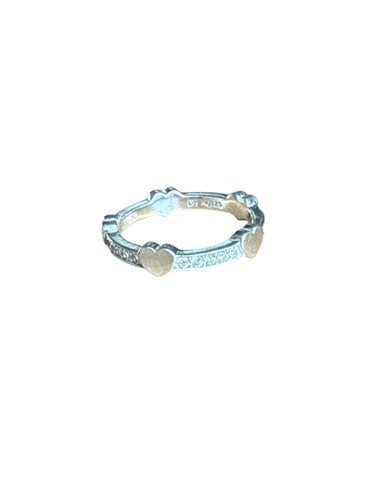Ring 6mm herzen glitzer - ring,