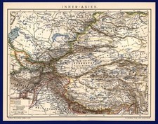 Landkarte anno 1901 - Tibet