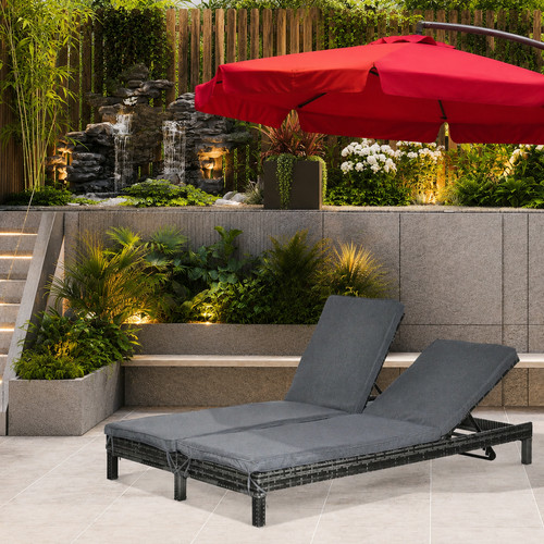 Polyrattan doppelliege - polyrattan,