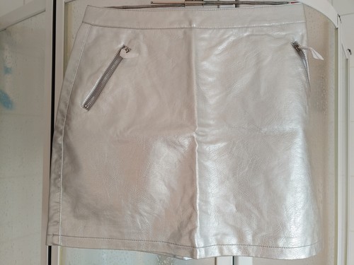 Leder minirock silber - leder,