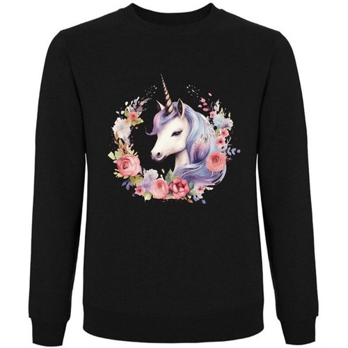 Sweatshirt schwarz einhorn - sweatshirt,