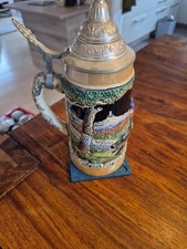 Steinkrug mit zinndeckel - steinkrug,