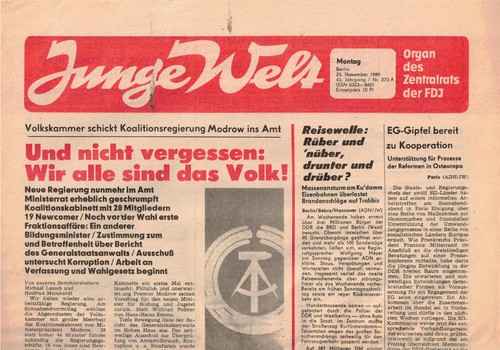 Ddr zeitung junge welt - ddr,