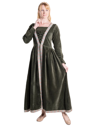 Zauberin samtkleid grün - samtkleid,