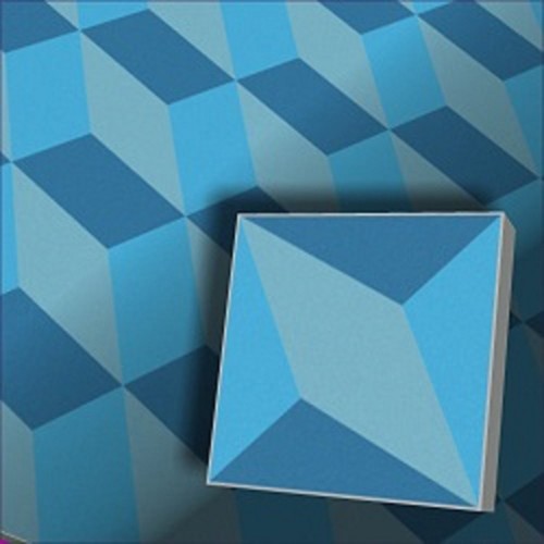 Zementfliese quader blau - zementfliese,