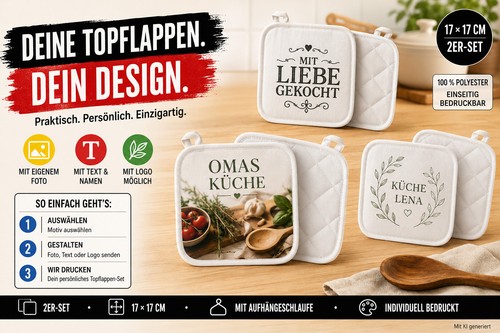 Topflappen personalisiert foto - personalisiert,