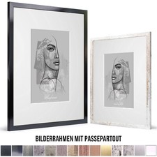 Bilderrahmen mit Passepartout | CHLOE MDF Holzrahmen  | 30x40 40x60 50x70 A4 A5
