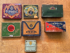 Konvolut alte   Blech/ Cigaretten Dosen Turmac , Lucky Strike, Muratti's,