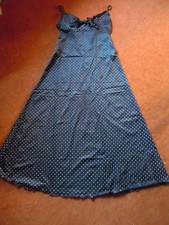 Chic! langes Nachtkleid Gr.S v.ALTRIMENTI Italy schwarz m.kl.weißen Tupfen TOP!