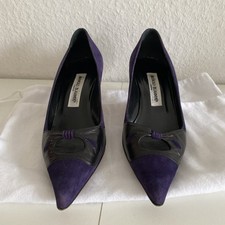 Pumps, Manolo Blahnik, Größe 38, handgefertigt, lila, top, Wild-Glattledermix, 