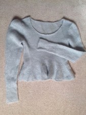 Handarbeit Pullover selbstgestrickt  GGH- Wolle Mohair GR S/M  hellblau NEU