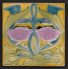 Jugendstil Fliese T A Simpson um 1900