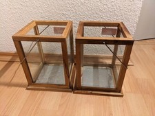 JYSK BROMS LANTERN 2 LATERNEN LAMPEN LEUCHTEN AUS HOLZ 20X20X24 CM IN- & OUTDOOR