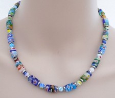 Halskette Lampwork Walze Millefiori Murano Art mehrfarbig multicolor bunt  208t