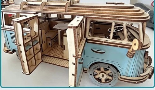Holzpuzzle bus bulli - 3d, vw