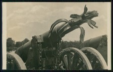 Foto AK - Zerstörtes Kanonenrohr gesprengte Mündung Rohrkrepierer Geschütz Flak