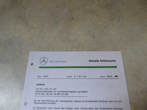 Aktuelle fehlersuche unimog - fehlersuche,