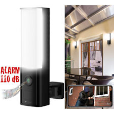 VisorTech LED-Außenwandleuchte, WLAN-2K-Kamera, PIR, Nachtsicht, Sirene, schwarz