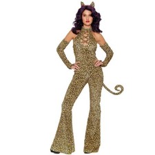 Leopard Kostüm Raubkatze Chiara für Damen Gr. S-XL leoprint Fasching