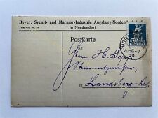 Postkarte Reklame 1919 Augsburg Bayerische Syenit Marmor Industrie Nordendorf