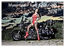 Motorräder und Sexy Girls (Wandkalender 2026 DIN A3 quer), CALVENDO Monatskalend