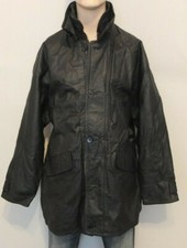 * M.Flues Winter Leder Jacke m. Wolle Besatz Gr. 28 TOP Schwarz
