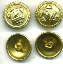 4 Marine Knöpfe klein Volksmarine Ankerknöpfe f.Schulterstücke äh..Kriegsmarine