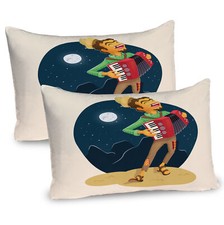 Fröhlich Akkordeon-Spieler 2 Teiliges Kissenbezugs Set 40x80cm