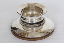 DEKORATIVER ALTER KERZENLEUCHTER AUS DÄNEMARK 830er SILBER AUF BAKELIT #11635