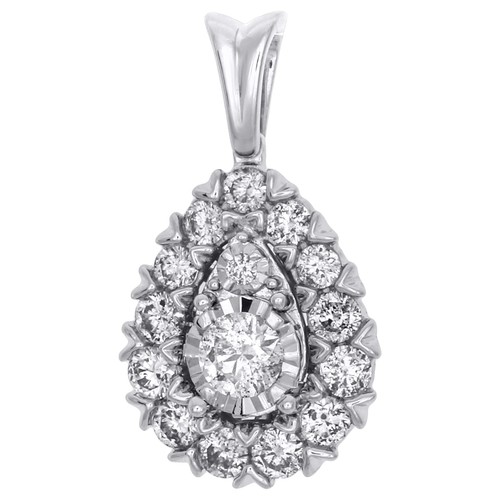 14k weißgold diamant doppel - weißgold,