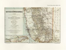 Deutsch Südwestafrika Sprigade Moisel Huib Hochebene Hukwe Kolonialatlas 122