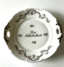 Wunderschöner Porzellanteller - Zur Silberhochzeit - Alt