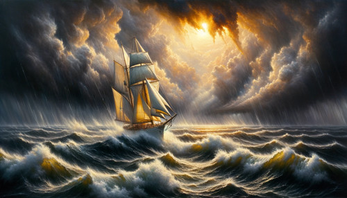 Segelschiff stürmischer - in,