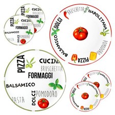 6er Set Pizzateller Tomate mit