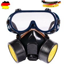 Staubmaske Gasmaske Lackiermaske Atemschutz Vollmasken mit Filter & Schutzbrille