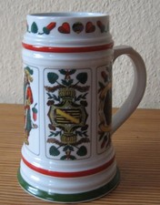 Bierkrug Freiberger Porzellan Skatkarten Motiv