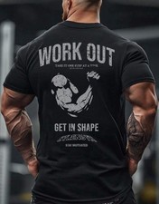 Work out Get in Shape Herren Fitness Shirt Gym Training Bodybuilding bis 8XL