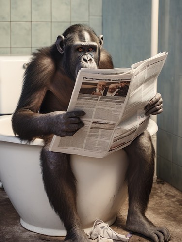Komische bonobo toilettenszene - komische,