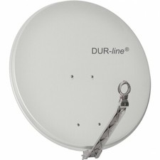 DUR-line Select 75/80 G Alu Sat-Schüssel hellgrau | Vollaluminium-Spiegel 75x80