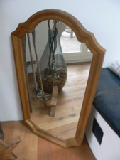 Hochwertiger Wandspiegel Holzrahmen Massivholz Braun 82 x 52cm Vintage