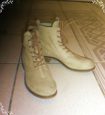 Pretty Love Bootie Stiefelette Gr.41 Schnürer Creme Budapester Design Leder TOP