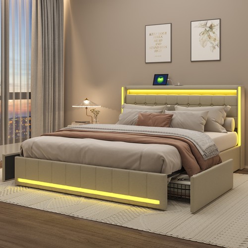 Led polsterbett doppelbett - led,