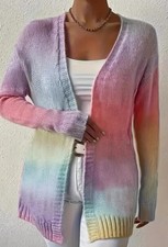 Damen Strickjacke 2xl Bunt Warm Schön Ombre Look Neu