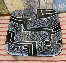 ❤ Vintage Midcentury Teller fat Lava schwarz grün Keramik Schale ❤