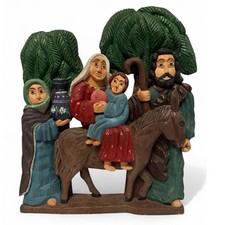 ADAM WYDRA Polen polnisch Naive Kunst Heilige Familie auf der Flucht  c. 1980