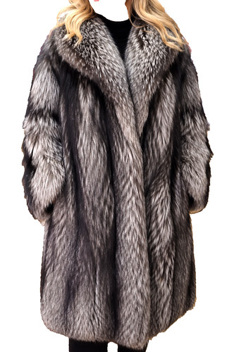 Silber fuchs jacke echt pelz - jacke,