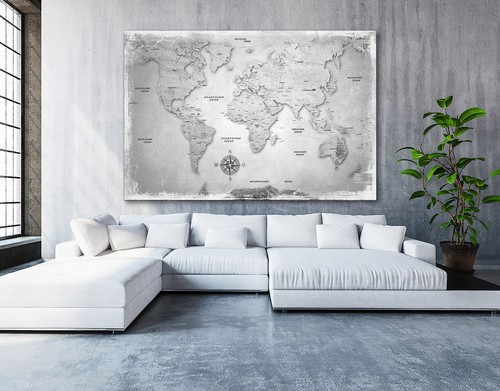 Leinwand bild weltkarte - leinwand,
