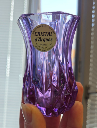 Kleine kristall vase lila - kleine,