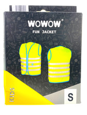 Wowow Fahrrad Sicherheitsweste Fun Jacket für Kinder gelb mit Streifen Gr. S