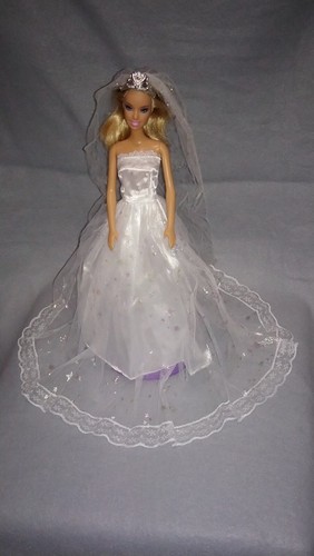Barbie puppen kleid weiß - barbie,
